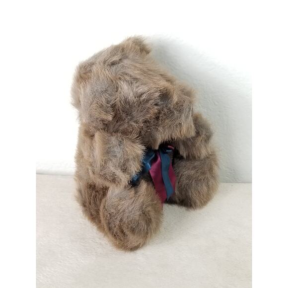Dan Dee Teddy Bear Brown 9" Plush Toy Stuffed Animal 90's w/ Bow Silk Vintage - Picture 3 of 11